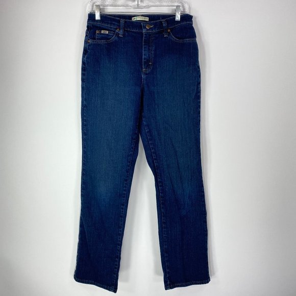 Lee 6 Long Jeans Relaxed Straight Leg At the Waist Dark Wash Denim Inseam 32 - Picture 2 of 10